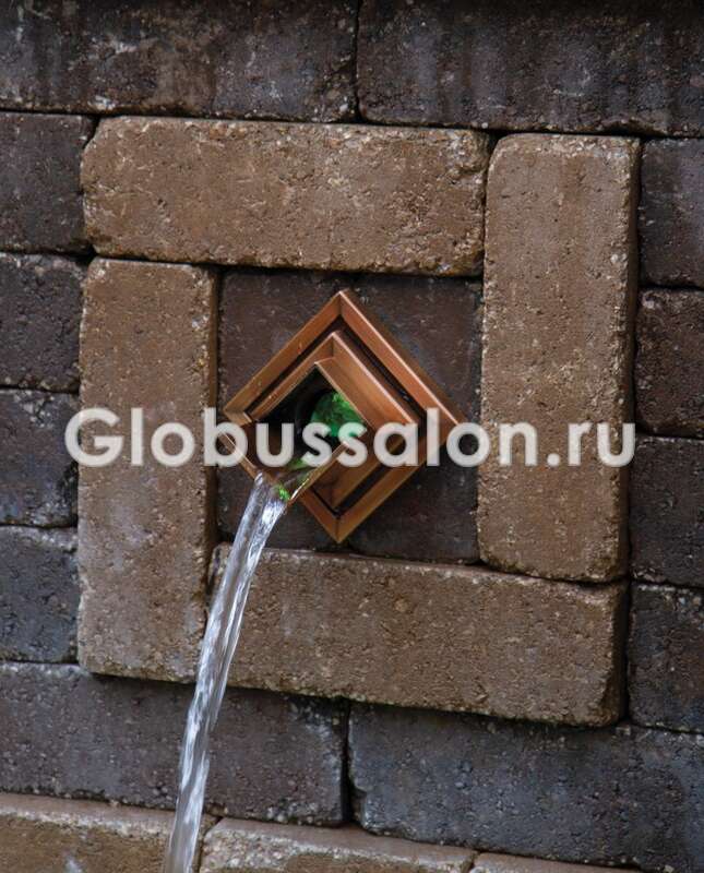 Источник-излив для монтажа в стену, ромбовидный, Wall Spout Rhombus Copper OASE