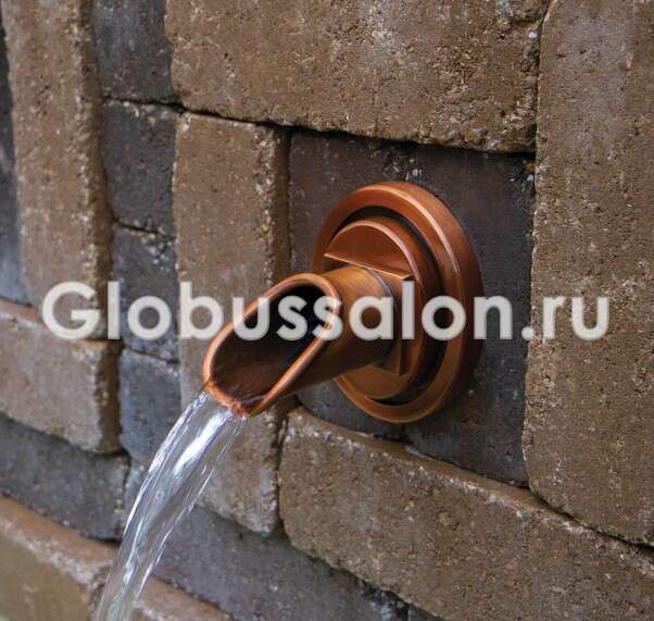 Источник-излив для монтажа в стену, круглый, Wall Spout Circle Copper OASE