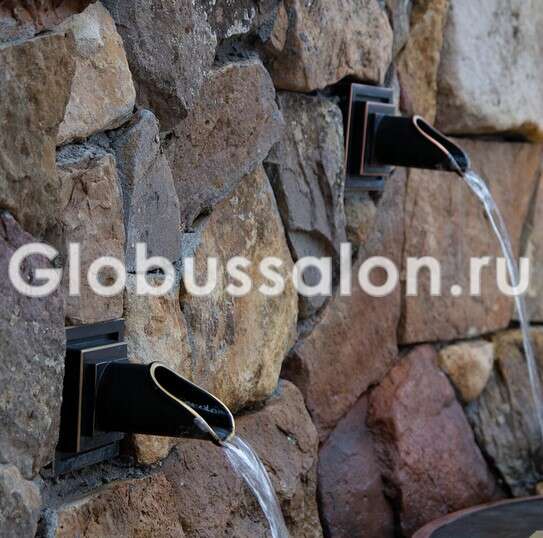 Источник-излив для монтажа в стену, круглый, Wall Spout Circle Bronze OASE