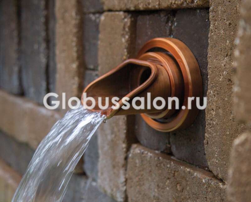 Источник-излив для монтажа в стену, эллипс, Wall Spout Ellipse Copper OASE