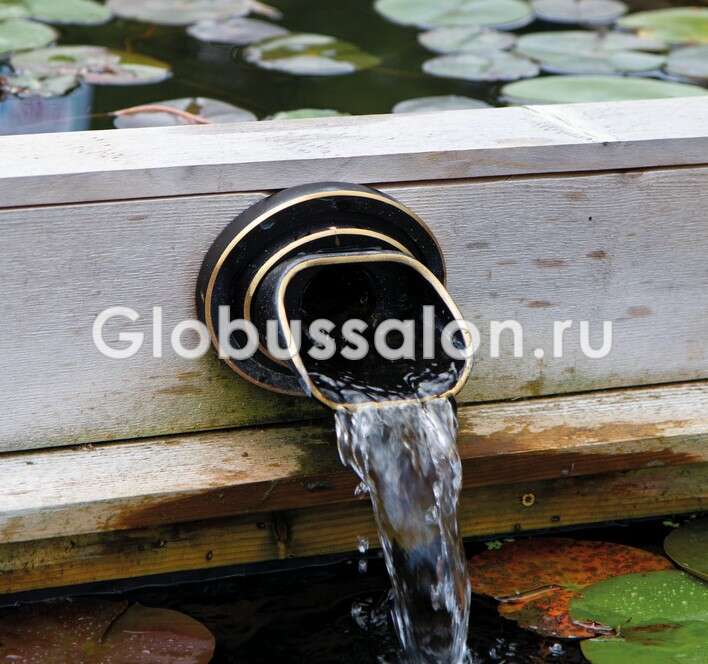 Источник-излив для монтажа в стену, эллипс, Wall Spout Ellipse Bronze OASE