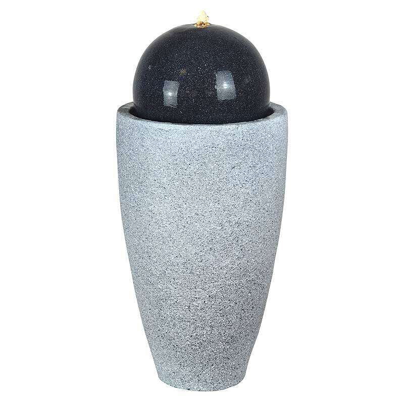 Фонтанная композиция "ВАЗА с шаром" (цвет вазы серый гранит, цвет шара графит)